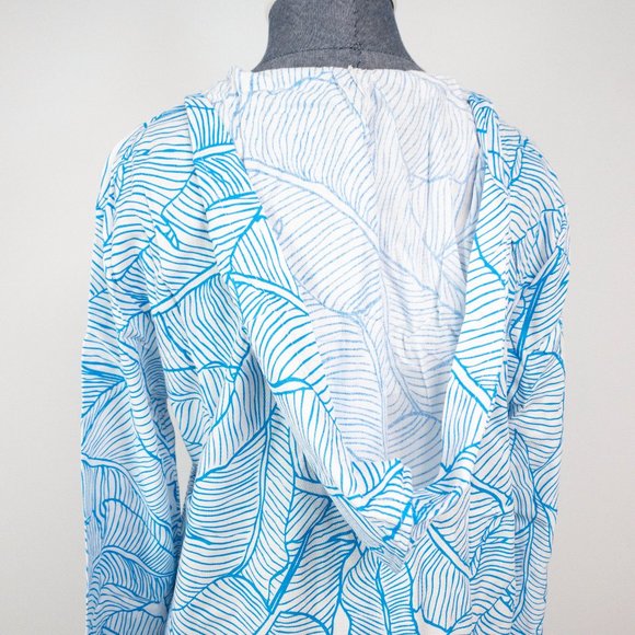 Blue Tropical Print Swim Coverup - Picture 6 of 10